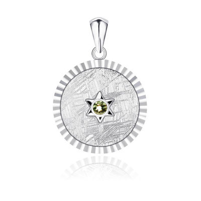 925 de plata esterlina Muonionalusta Meteorito colgante de Suecia de moda