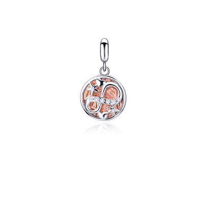 Colgante de amor con meteorito con plomo de rodio 925 colgante de plata esterlina 10 mm
