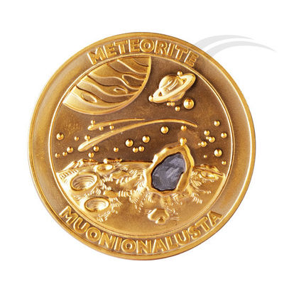 Meteorito Viajero en el Espacio Muonionalusta Moneda de Metal Colección 40mm Dios Cobre