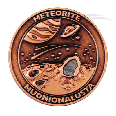 Meteorito Viajero en el Espacio Muonionalusta Moneda de Metal Colección 40mm Dios Cobre