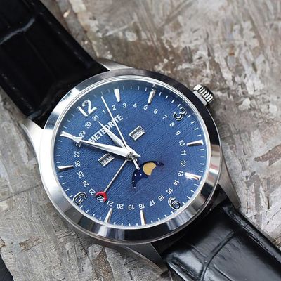 Relojes de estilo de negocios Meteorito 35mm de acero inoxidable Miyota Relojes de movimiento de cuarzo