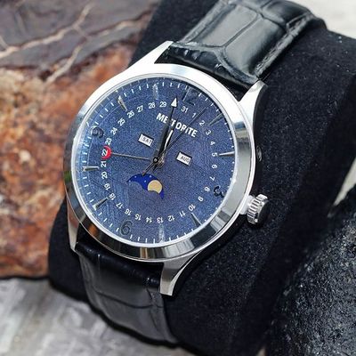 Relojes de estilo de negocios Meteorito 35mm de acero inoxidable Miyota Relojes de movimiento de cuarzo