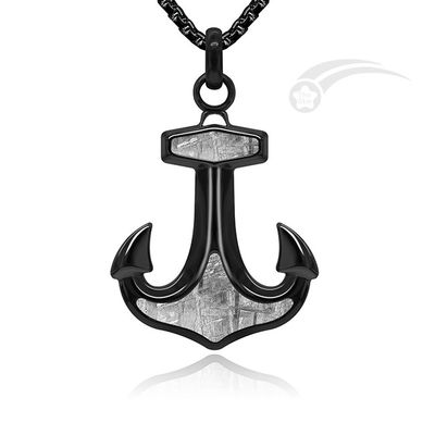 Muonionalusta Brillante Meteorito de Hierro Ancla Colgante Collar Para Hombres