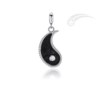 925 Plata Esterlina Meteorito Tai Chi 2 en 1 colgante 13*20 mm Joyería