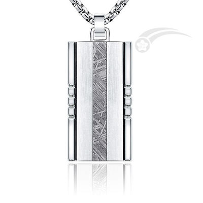 Rectángulo Meteorito de acero inoxidable Etiqueta de perro Joyería Men Tag Pendant Casual