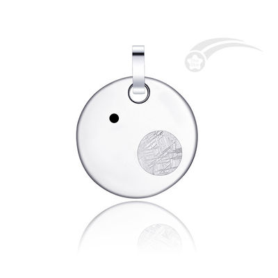 Cosmos Mens Meteorito colgante de acero inoxidable joyería colgante redondo unisex