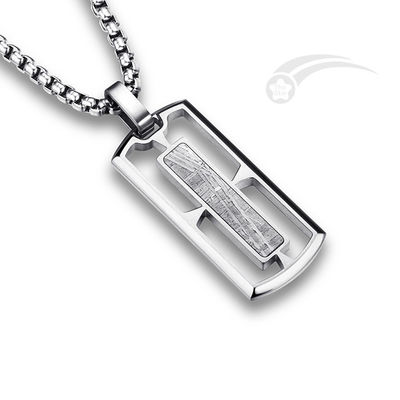Colgante de acero inoxidable de meteorito rectángulo hueco Joyería de moda unisex