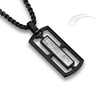 Colgante de acero inoxidable de meteorito rectángulo hueco Joyería de moda unisex
