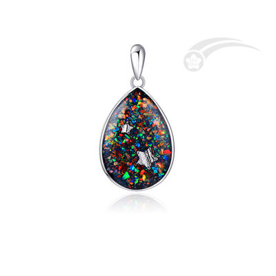 18*25mm Joyas de lágrimas de gota Galaxy Colgante de plata Joyería de colección