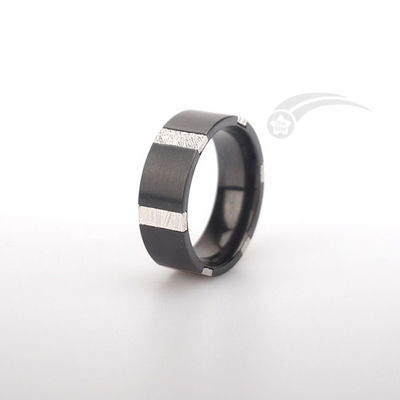 Anillo de banda de meteoritos de 8 mm de ancho Eternidad Muonionalusta Anillo de meteoritos