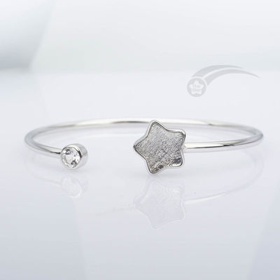 Moderno 925 Sterling Silver Meteorite Cuff Bracelet En forma de estrella