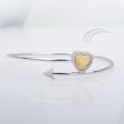 Muonionalusta Meteorito Brazalete Corazón de Cupido Brazalete de flecha de 58 mm de diámetro