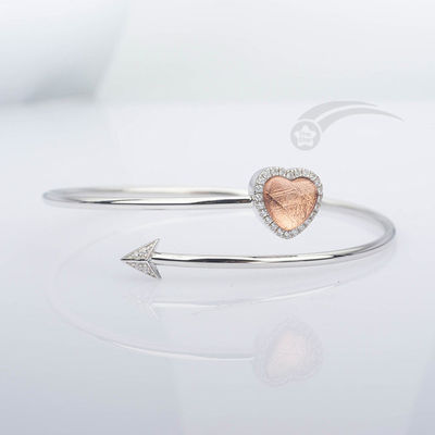 Muonionalusta Meteorito Brazalete Corazón de Cupido Brazalete de flecha de 58 mm de diámetro