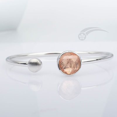 925 plata esterlina Meteorito de verdad Brazalete Brazalete Estrella de David 12 mm ajustable