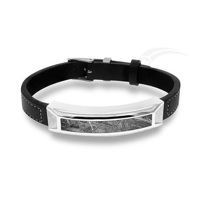 Brazalete de meteorito de cuero genuino para hombre ajustable unisex cómodo