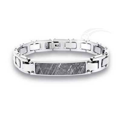 Estilo masculino Meteorito Brazalete 18.5cm de acero inoxidable Banda de reloj