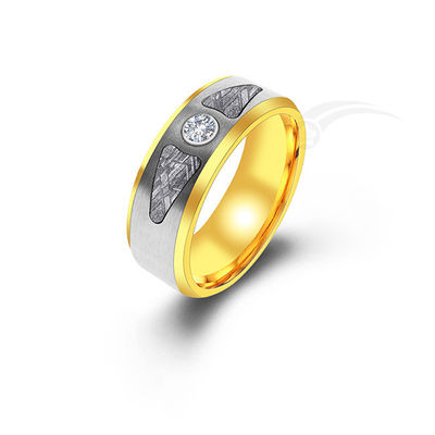 Exquisitos y hermosos anillos de boda de meteorito gris para hombres mujeres