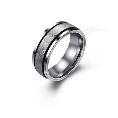 Elegancia Edición Limitada Anillo de Meteorito de Tungsteno 4 mm Ancho Moderno