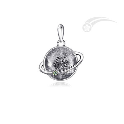 Planet Meteorite 925 Pendiente de plata esterlina que abarca la belleza de los meteoritos