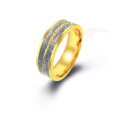 Anillos de joyería de meteorito grabados de 8 mm Modernos confort redondo ajuste alta durabilidad