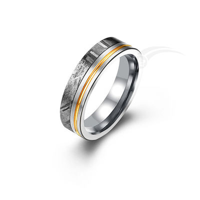 Circular Edición Limitada Anillo de Boda Meteorito Gris Natural Moderno