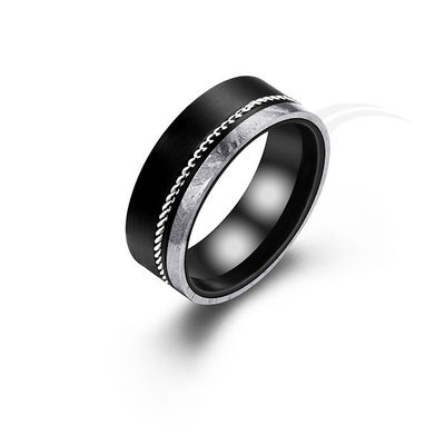Anillo de bodas de meteorito para grabado personalizado