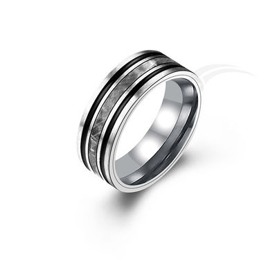 Anillo de meteorito de tungsteno de alta durabilidad estilo contemporáneo y conciso