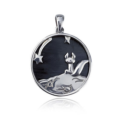 El Pequeño Príncipe Meteorito de Hierro 925 Pantalón de Plata 20 mm Redondo