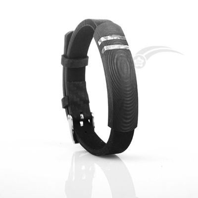 Brazalete de meteorito de fibra de carbono contemporáneo hombre brazalete de cuero acabado mate