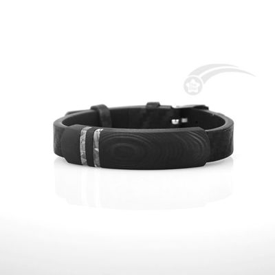 Brazalete de meteorito de fibra de carbono contemporáneo hombre brazalete de cuero acabado mate