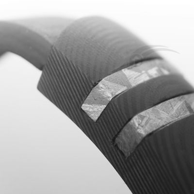 Brazalete de meteorito de fibra de carbono contemporáneo hombre brazalete de cuero acabado mate