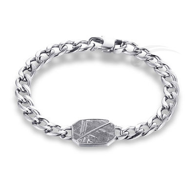 Meteorito contemporáneo joyas de acero inoxidable uso diario brazalete de meteorito para hombres